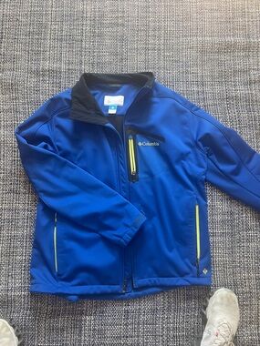 Columbia Kids Royal Blue Jacket with Lime Trim